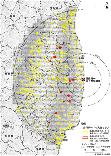 ※広い地域で歩行サーベイを実施