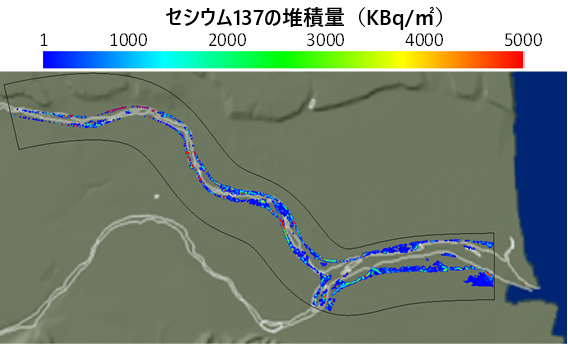 シミュレーションにより評価した2015年9月の台風通過時のセシウム137の堆積